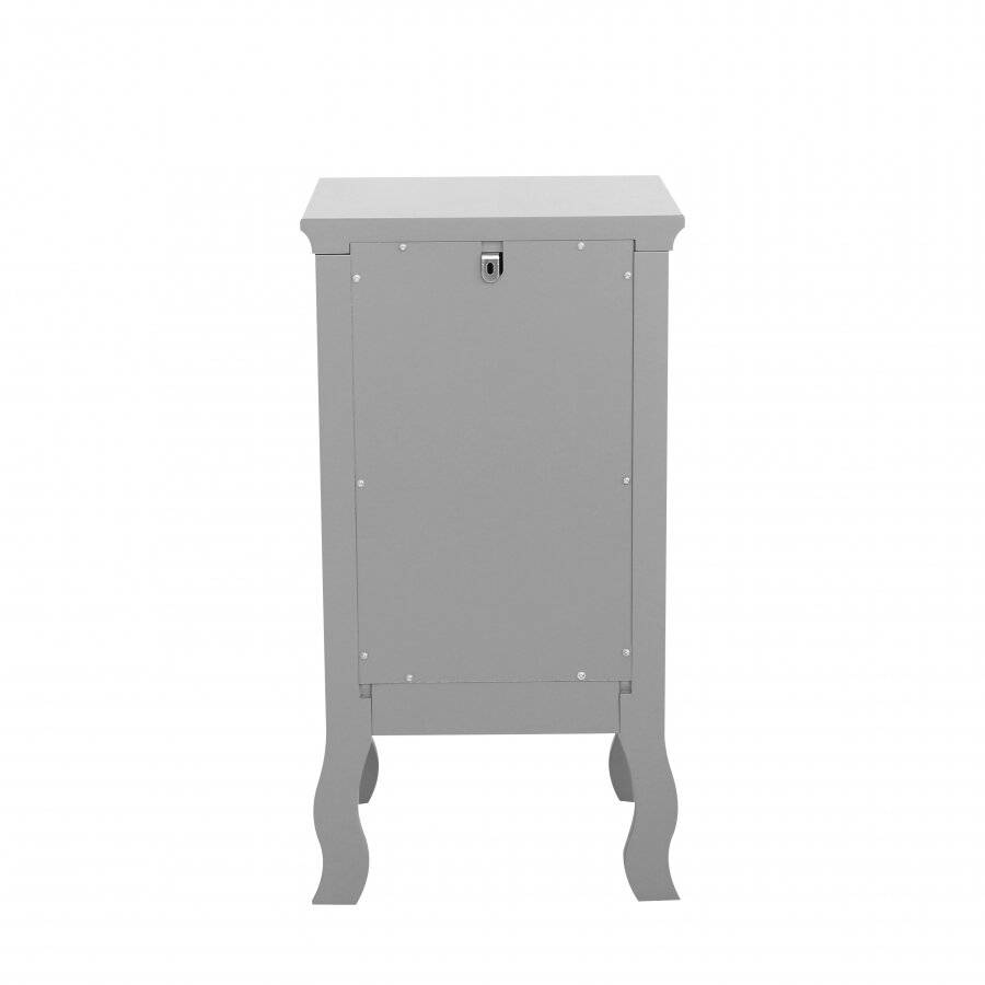 Woodluv MDF Bedside Storage Cabinet With a Drawer and Cupboard - Grey