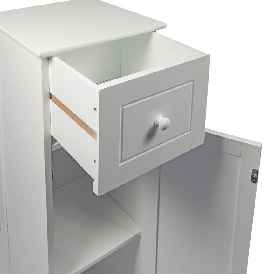 Woodluv MDF Free Standing Storage Tall Boy Cabinet - White