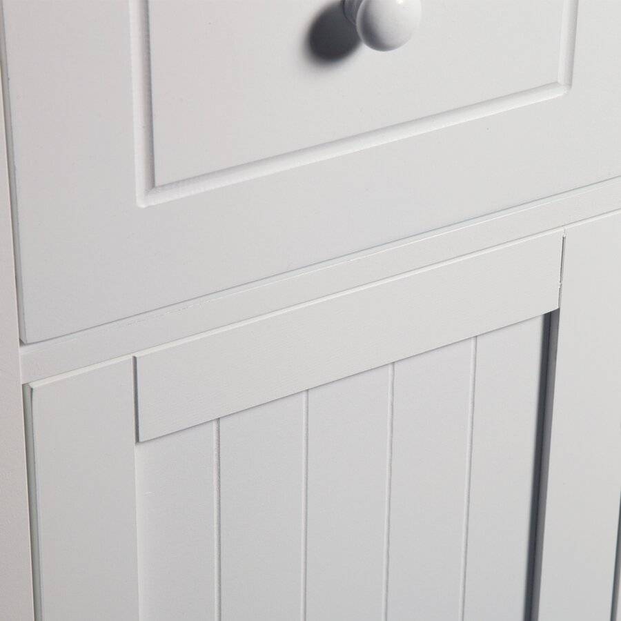 Woodluv MDF Free Standing Storage Tall Boy Cabinet - White