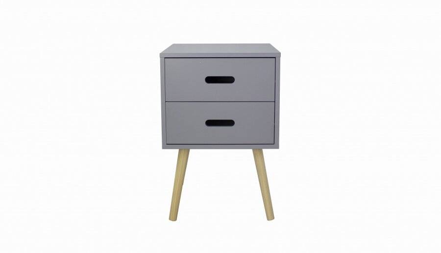 Woodluv Mdf Modern 2 Drawer Bedside Side Table Grey Woodluv Mdf Modern 2 Drawer Bedside, Grey Side Table With Drawers