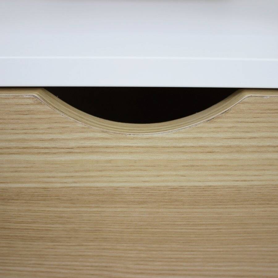 Woodluv MDF Modern Drawer Bedside Table, Wood White