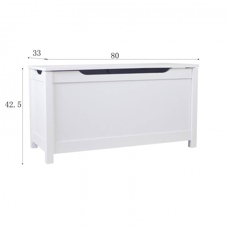 Woodluv MDF Storage Toy Chest For Bedroom,Bathroom,Hallway - White