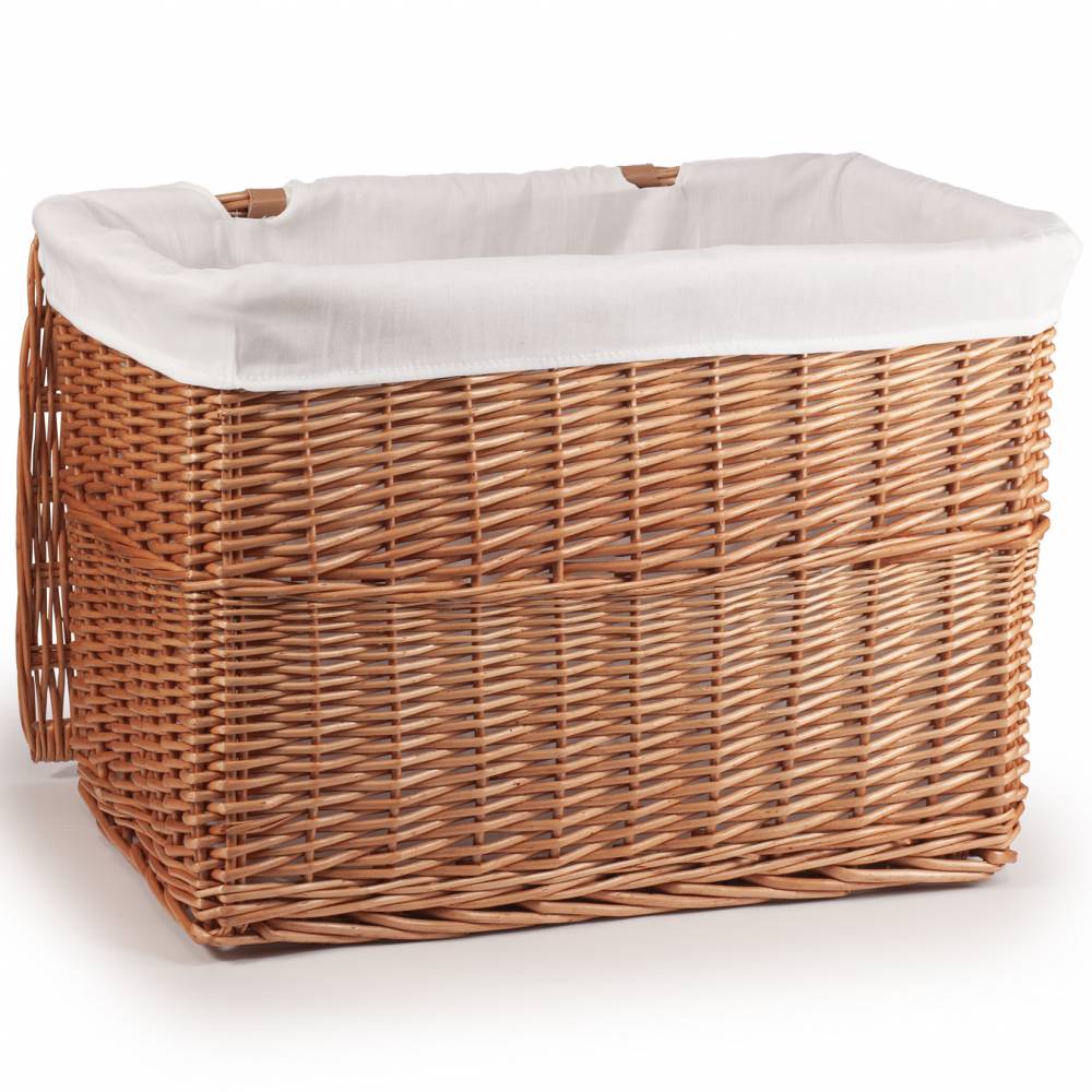 Woodluv Large Wicker Storage Trunk With Lid & Removable Lining, Brown