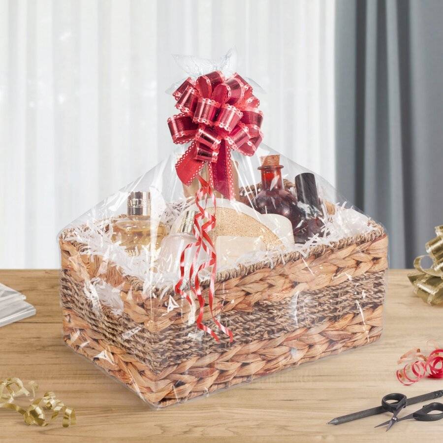 Woodluv Medium Handwoven Seagrass & Water Hyacinth Storage Basket