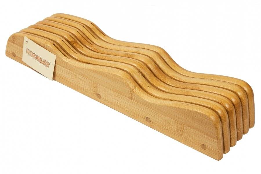 Woodluv Meritorious Bamboo In Drawer Knife Holder - Natural