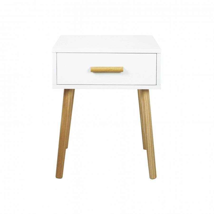 Woodluv Modern Drawer Bedside MDF Storage Unit With 4 Wooden Legs