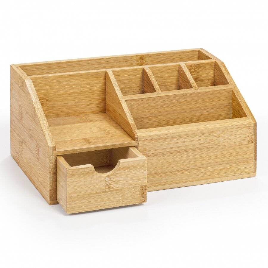 Woodluv Multifunctional Bamboo Desk Stationery Organizer