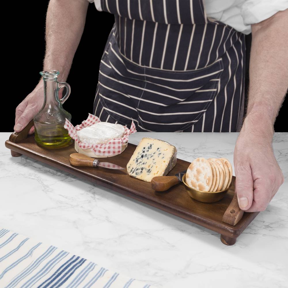 Woodluv Multi-purpose Acacia Wood Serving Tray, 55 x 17 x 7.8 cm