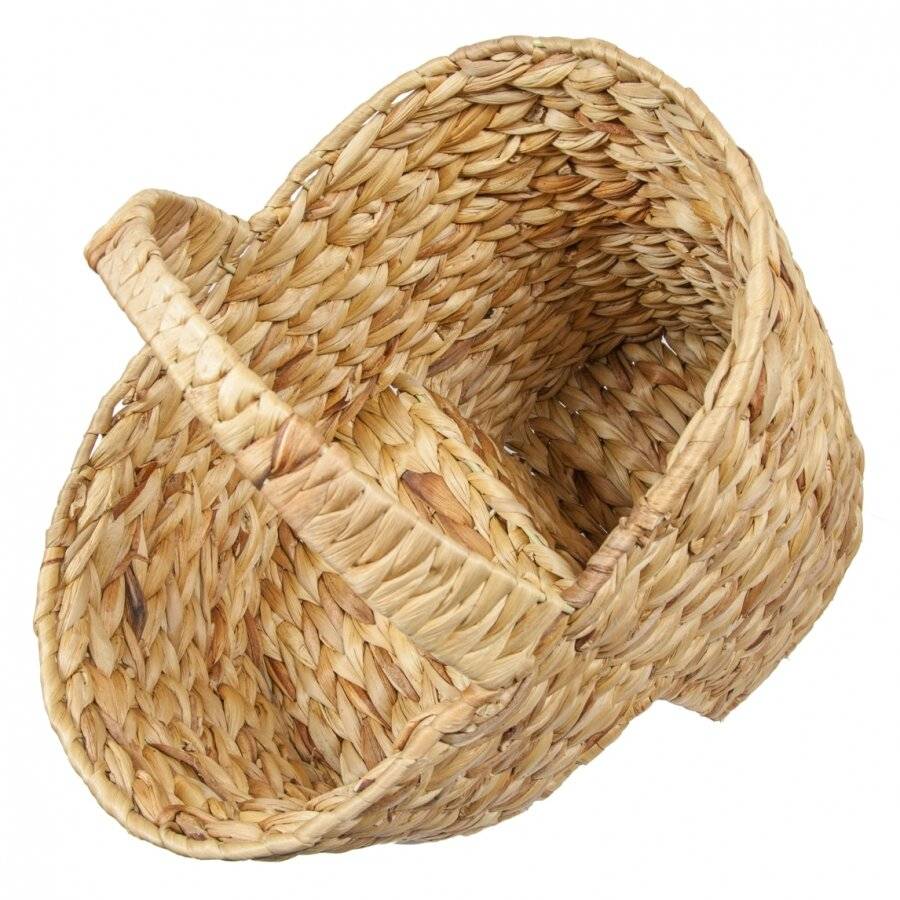 Woodluv Natural Handwoven Water Hyacinth Step Storage Basket