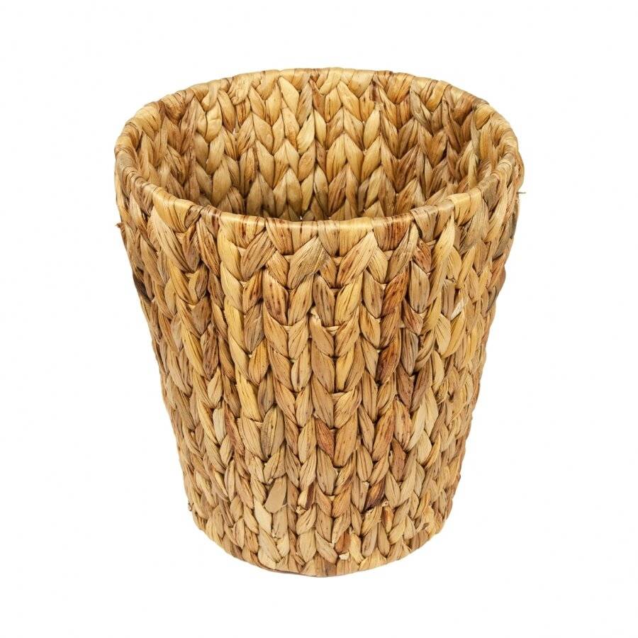 Woodluv Natural Handwoven Water Hyacinth Waste Paper Bin