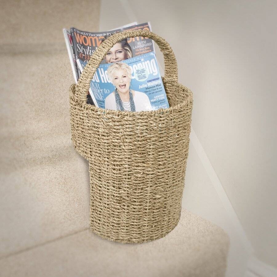 Woodluv Natural Seagrass Handwoven Storage Stair Basket