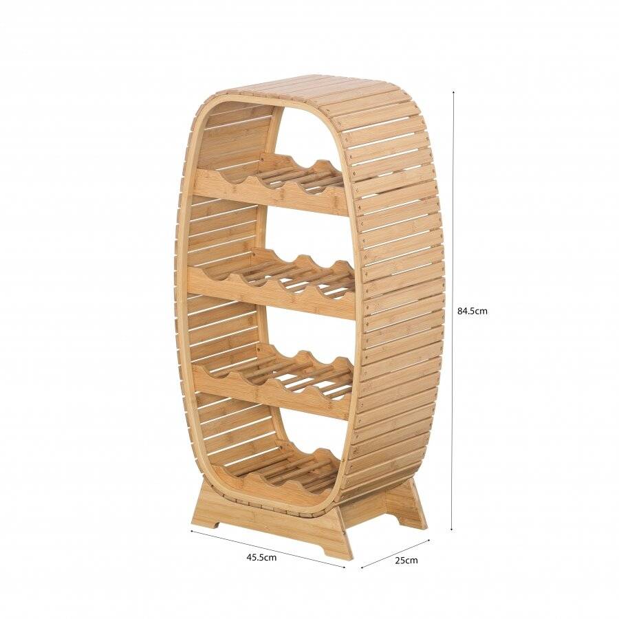 Woodluv Oval Freestanding Bamboo Wine Rack