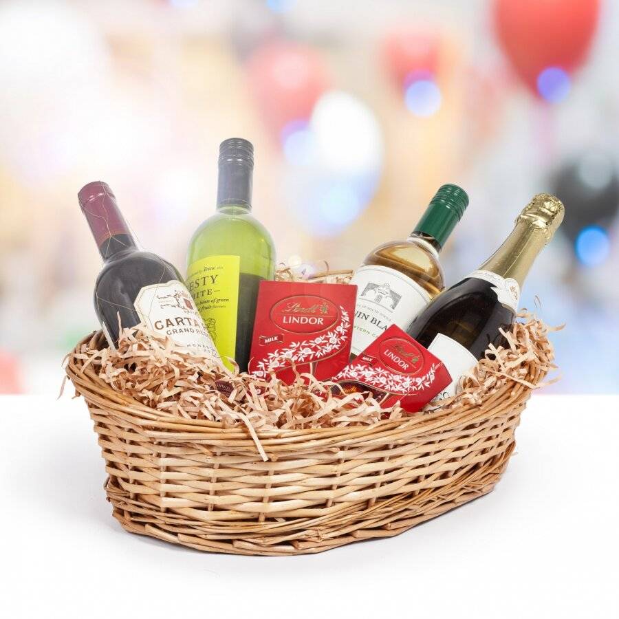 Woodluv Oval Create Your Own Gift Hamper Wicker Basket Kit - Natural