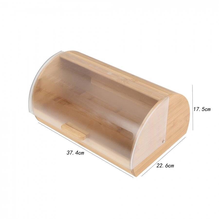 Woodluv Premium Quality Bamboo Bread Bin With Acrylic Lid