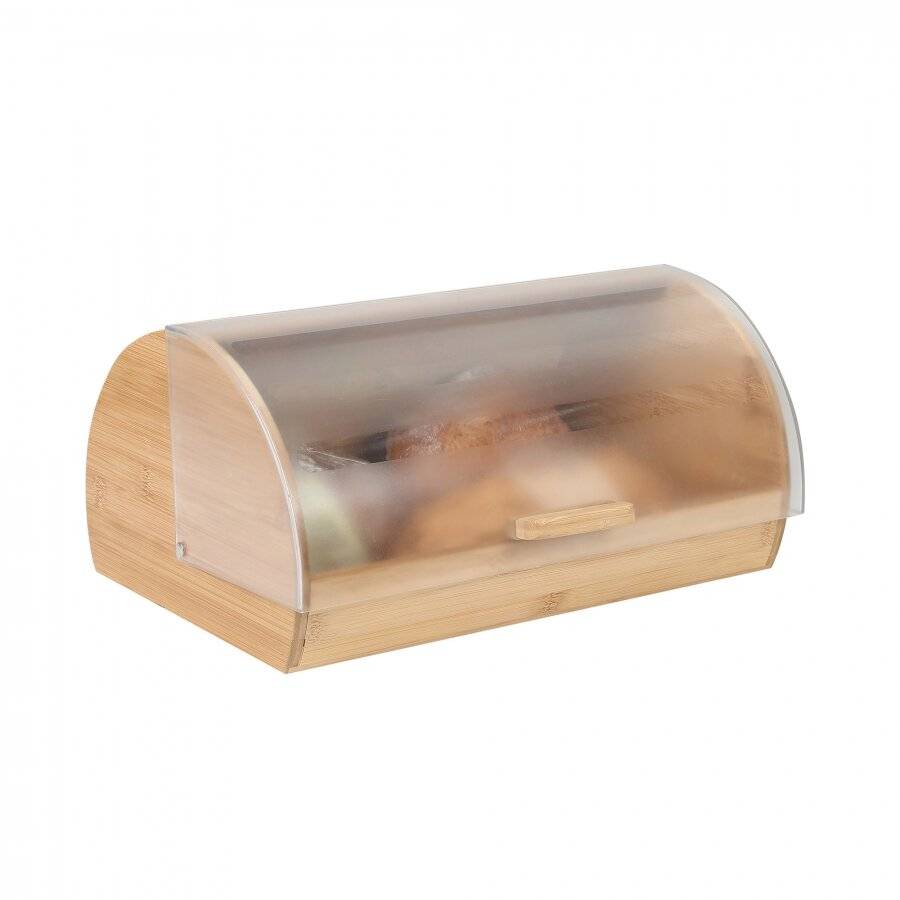 Woodluv Premium Quality Bamboo Bread Bin With Acrylic Lid