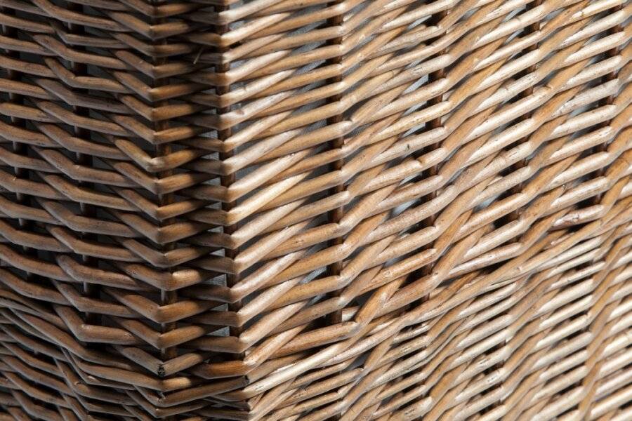 Woodluv Rectangular Brown Wicker Linen Laundry Basket - Medium