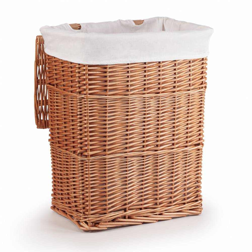 Woodluv Rectangular Brown Wicker Linen Laundry Basket - Medium