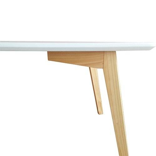 Woodluv Retro MDF Coffee Centre Table With Pine Legs  - White