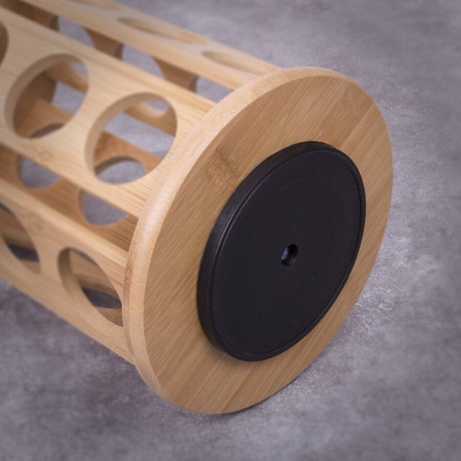 Woodluv Rotating Carousel Bamboo 24 Coffee Pod Organizer