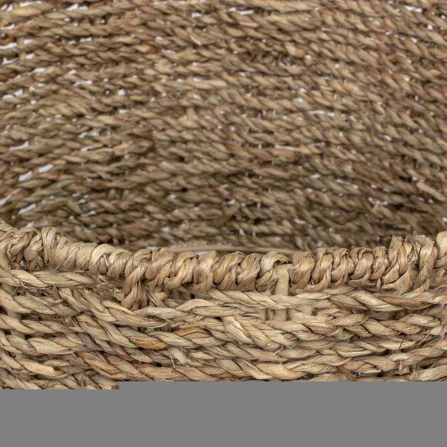 Woodluv Round Handwoven Natural Seagrass Waste Paper Bin
