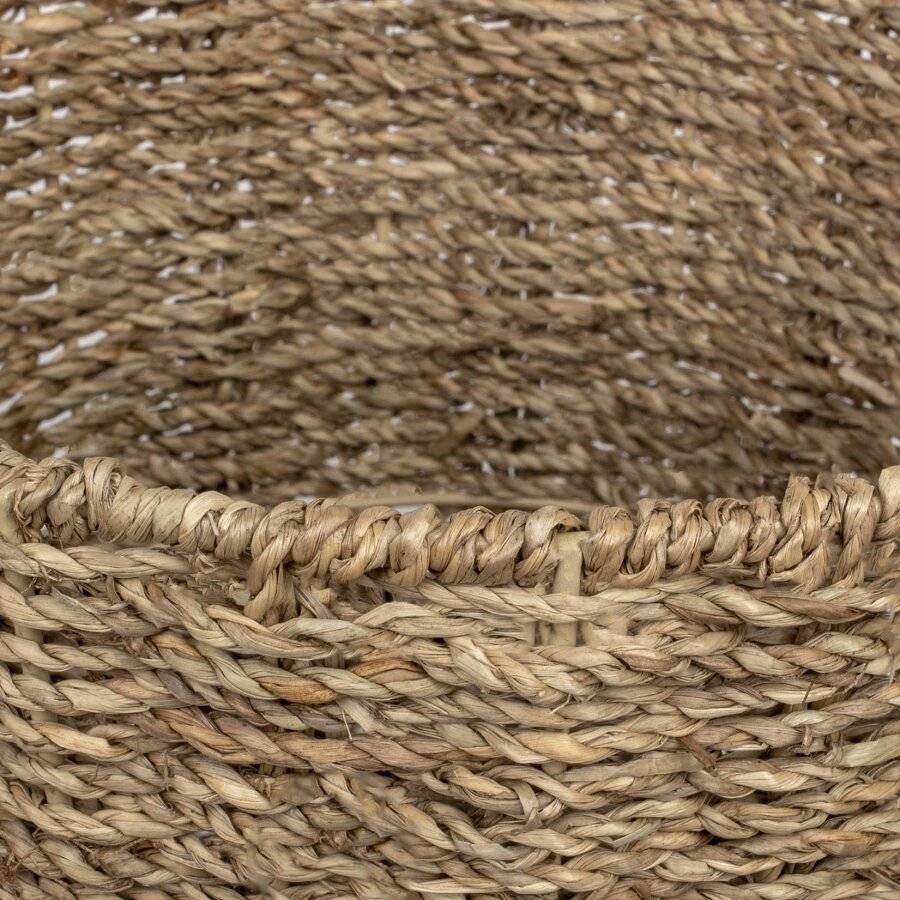 Woodluv Round Handwoven Natural Seagrass Waste Paper Bin