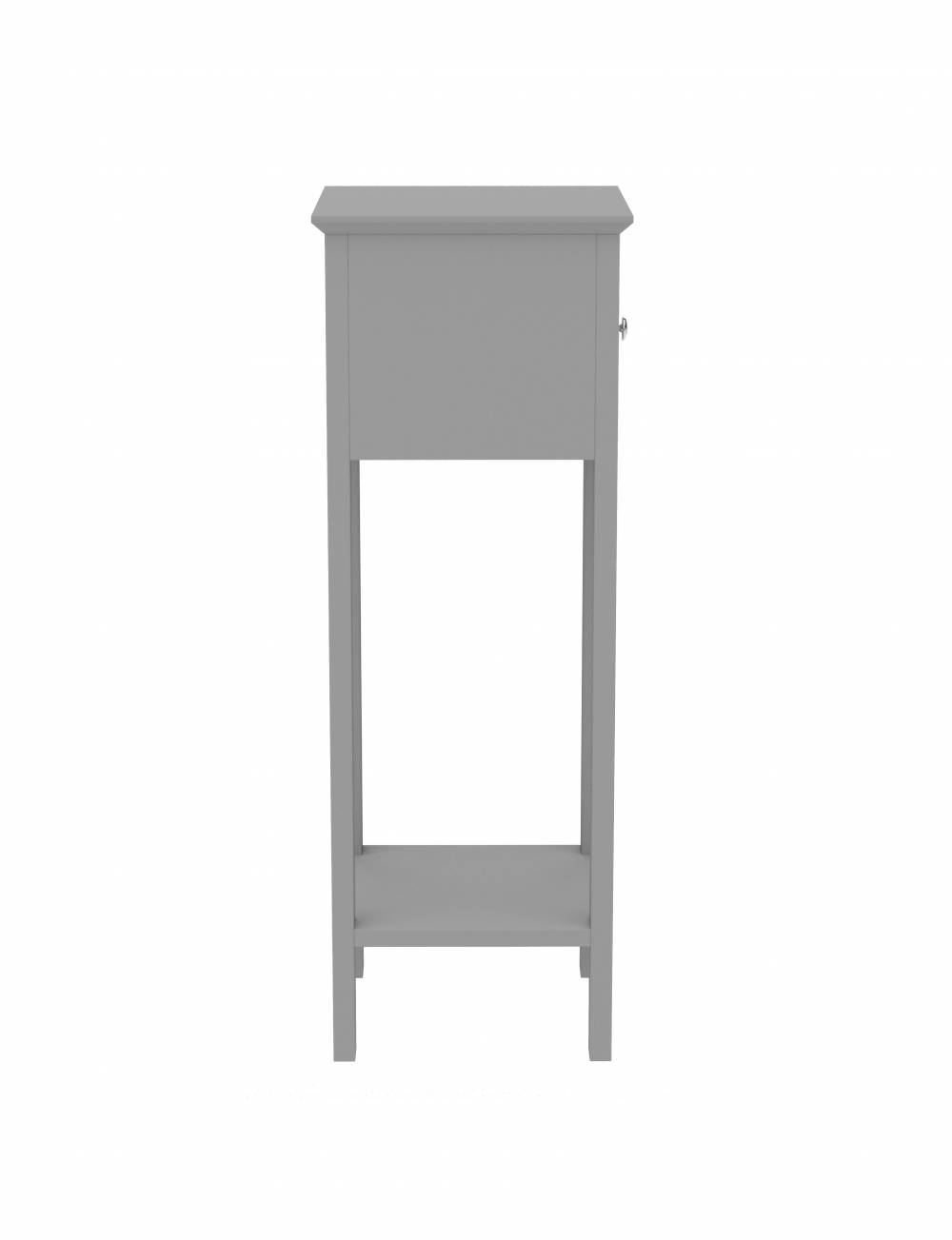 Woodluv Set of 2  Bedside Free-Standing Storage Unit with Drawer, Grey
