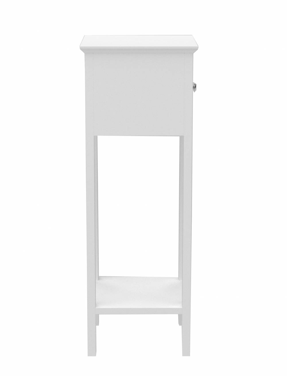 Woodluv Set of 2 Bedside Free-Standing Storage Unit with Drawer, White