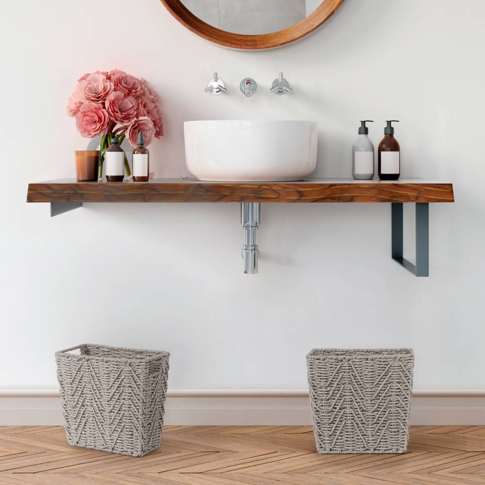 Woodluv Set of 2 Hand-woven Paper Rope Storage Wastepaper Bin - Grey