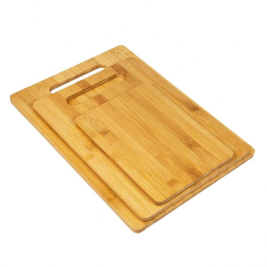 Woodluv Set of 3 Eco Friendly, Strong Durable Bamboo Chopping boards