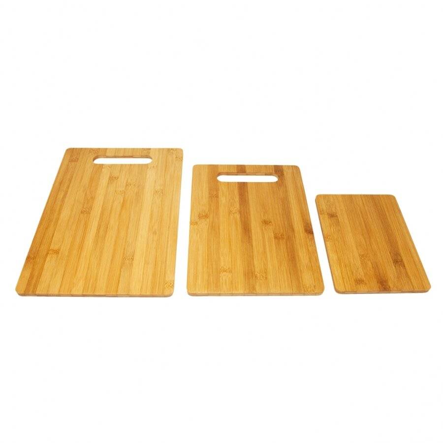 Woodluv Set of 3 Eco Friendly, Strong Durable Bamboo Chopping boards