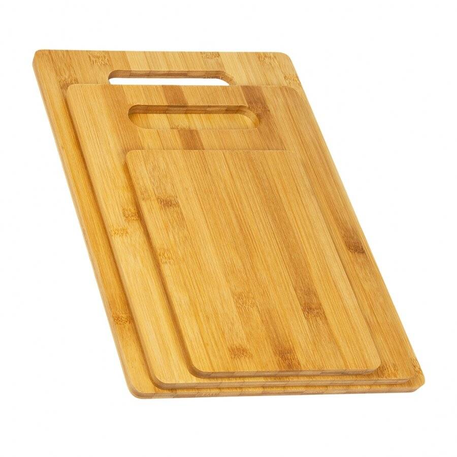 Woodluv Set of 3 Eco Friendly, Strong Durable Bamboo Chopping boards