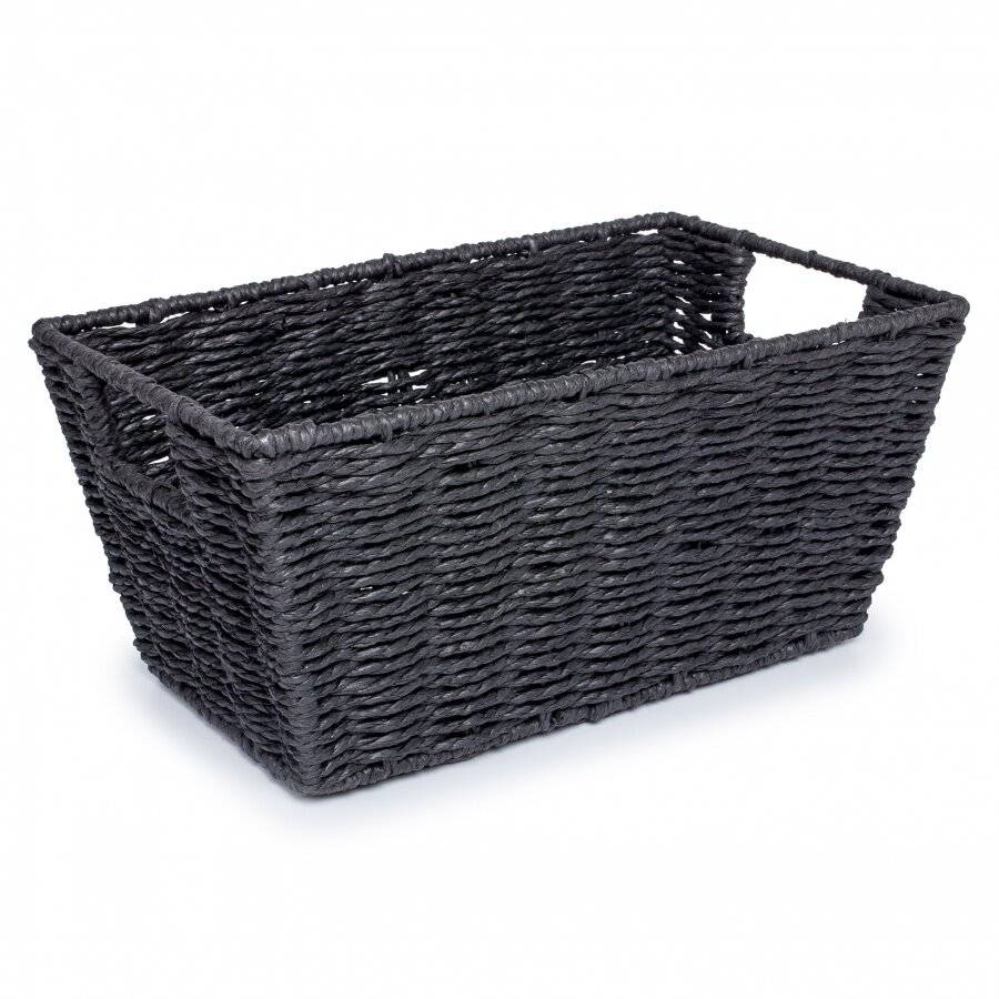 Woodluv Set of 3 Paper Rope Storage Basket , Black