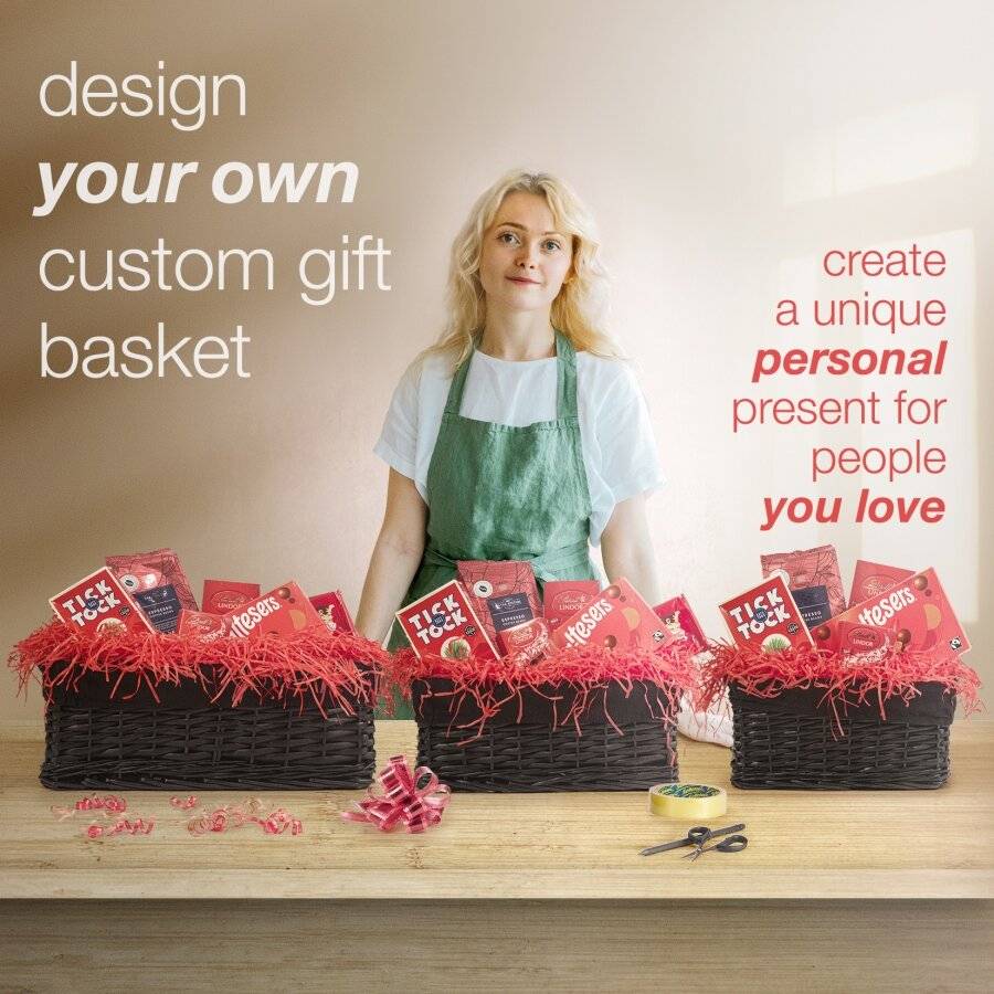 Woodluv Set of 3 Wicker Shelf Storage Hamper Baskets with Liner, Black