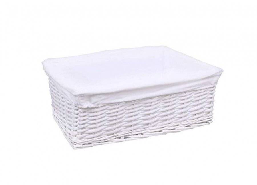 Woodluv Set of 3 Wicker Storage Basket With Removable Lining