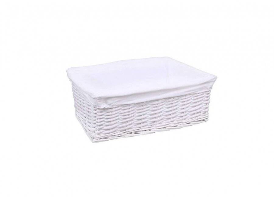 Woodluv Set of 3 Wicker Storage Basket With Removable Lining