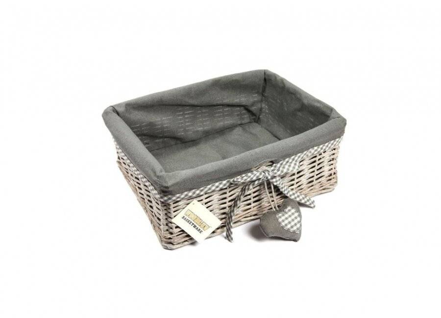 Woodluv Set of 3 Wicker Storage Shelf Basket With Removable Lining