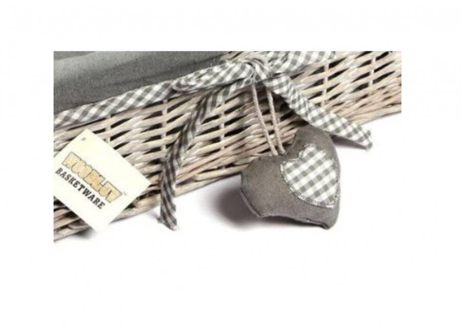 Woodluv Set of 3 Wicker Storage Shelf Basket With Removable Lining