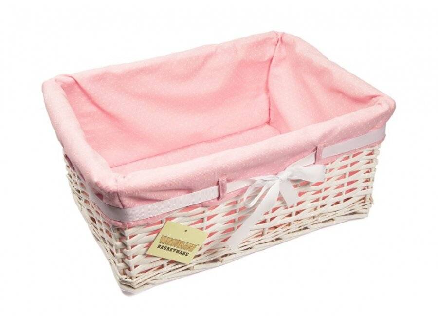 Woodluv Set of 3 Wicker Storage Shelf Basket With Removable Lining