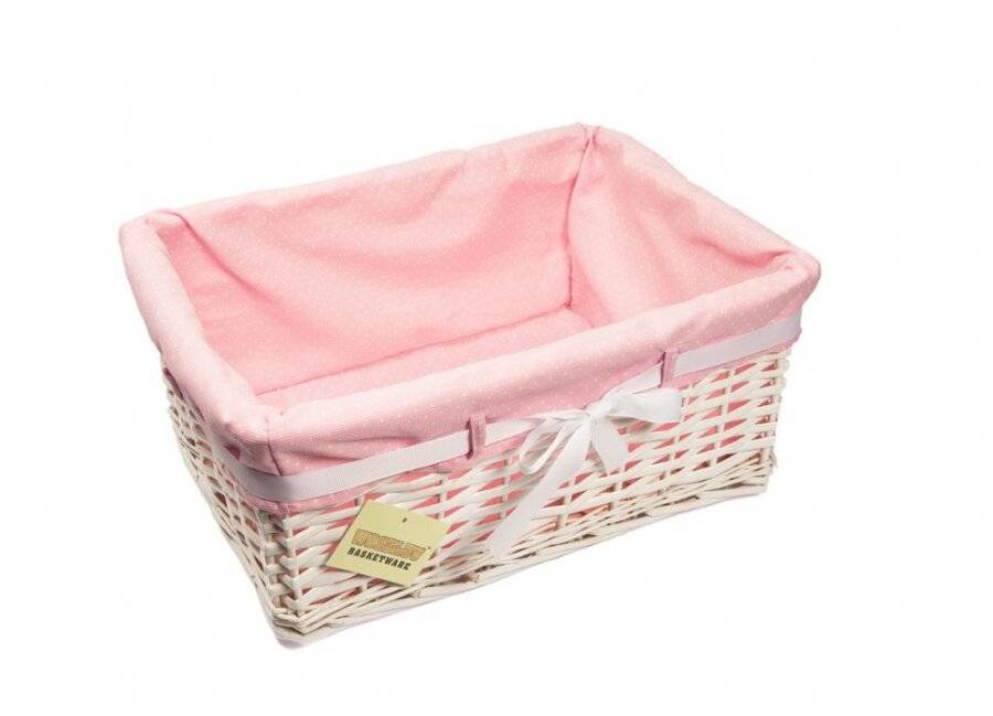 Woodluv Set of 3 Wicker Storage Shelf Basket With Removable Lining