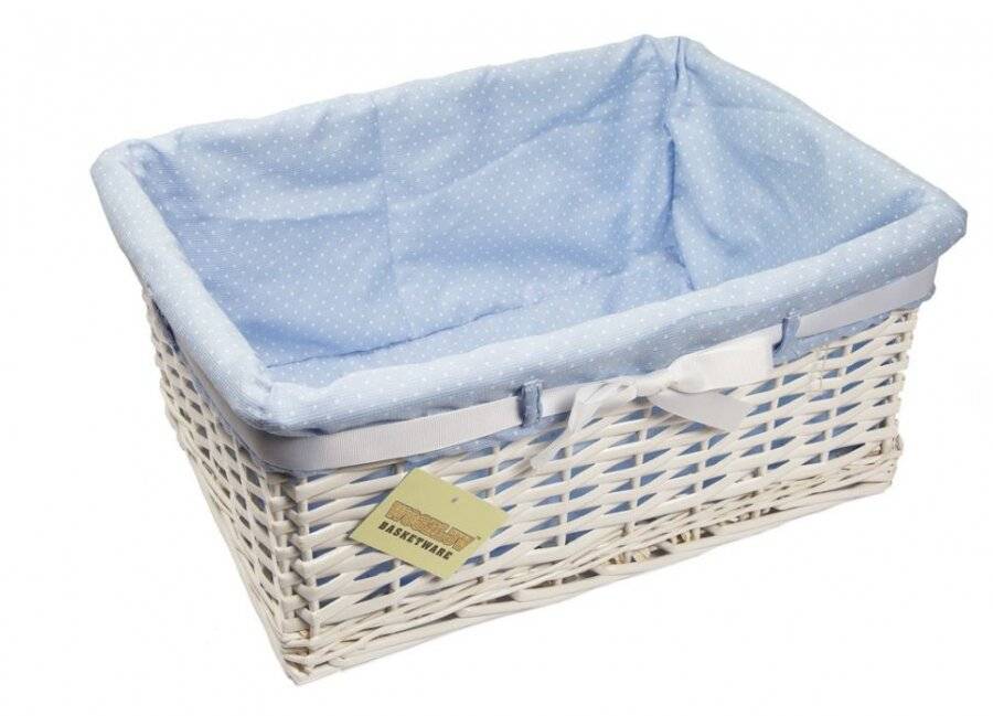 Woodluv Set of 3 Wicker Storage Shelf Basket With Removable Lining