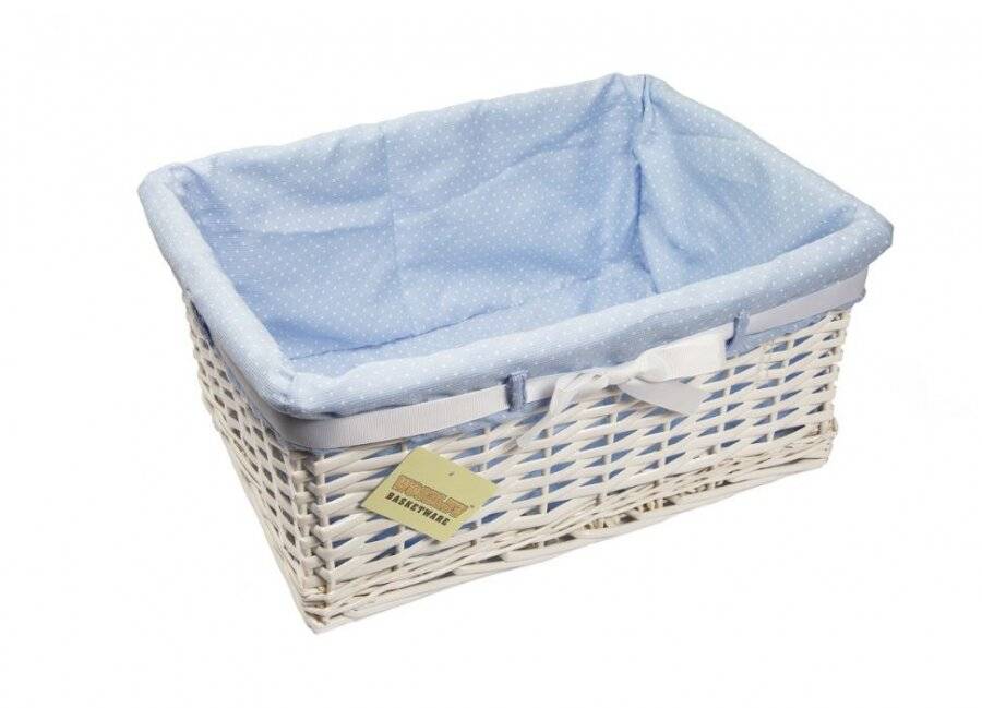 Woodluv Set of 3 Wicker Storage Shelf Basket With Removable Lining