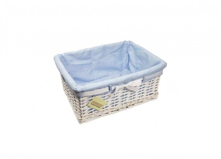 Woodluv Set of 3 Wicker Storage Shelf Basket With Removable Lining