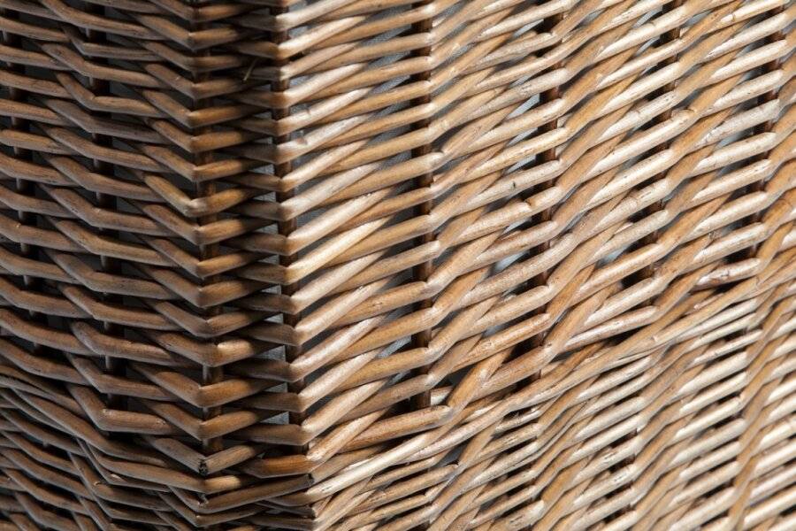 Woodluv Set of 5 Rectangular Brown Wicker Linen Laundry Basket