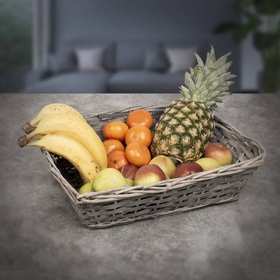 Woodluv 5 x Wicker Gift Hamper Basket For Storage & Display, Grey