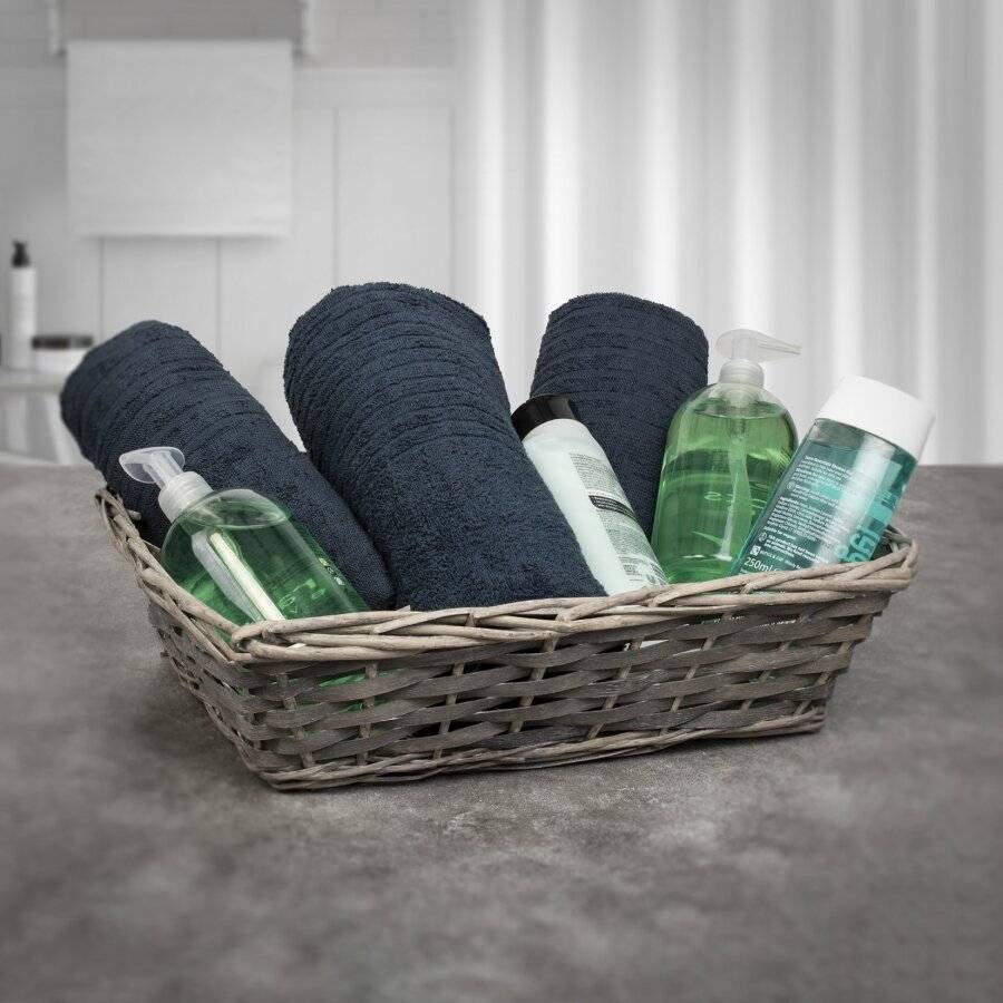 Woodluv 5 x Wicker Gift Hamper Basket For Storage & Display, Grey