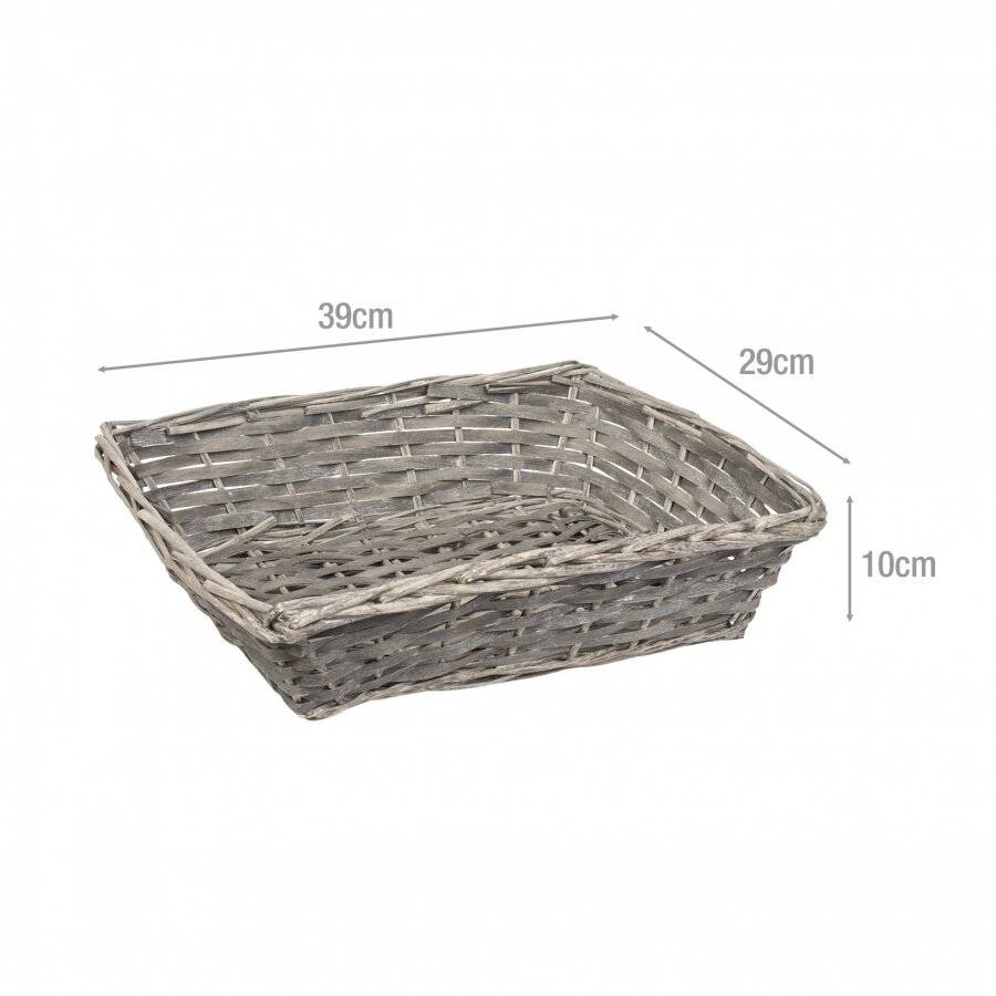 Woodluv 5 x Wicker Gift Hamper Basket For Storage & Display, Grey