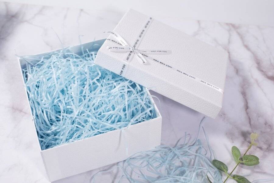 Woodluv Shredded Tissue Paper For Gift Boxes Filler, 500g, Baby Blue