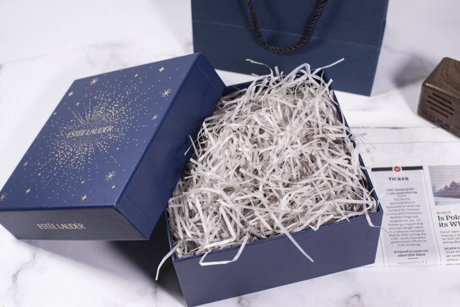 Woodluv Shredded Tissue Paper For Gift Boxes Filler, 500g, Grey
