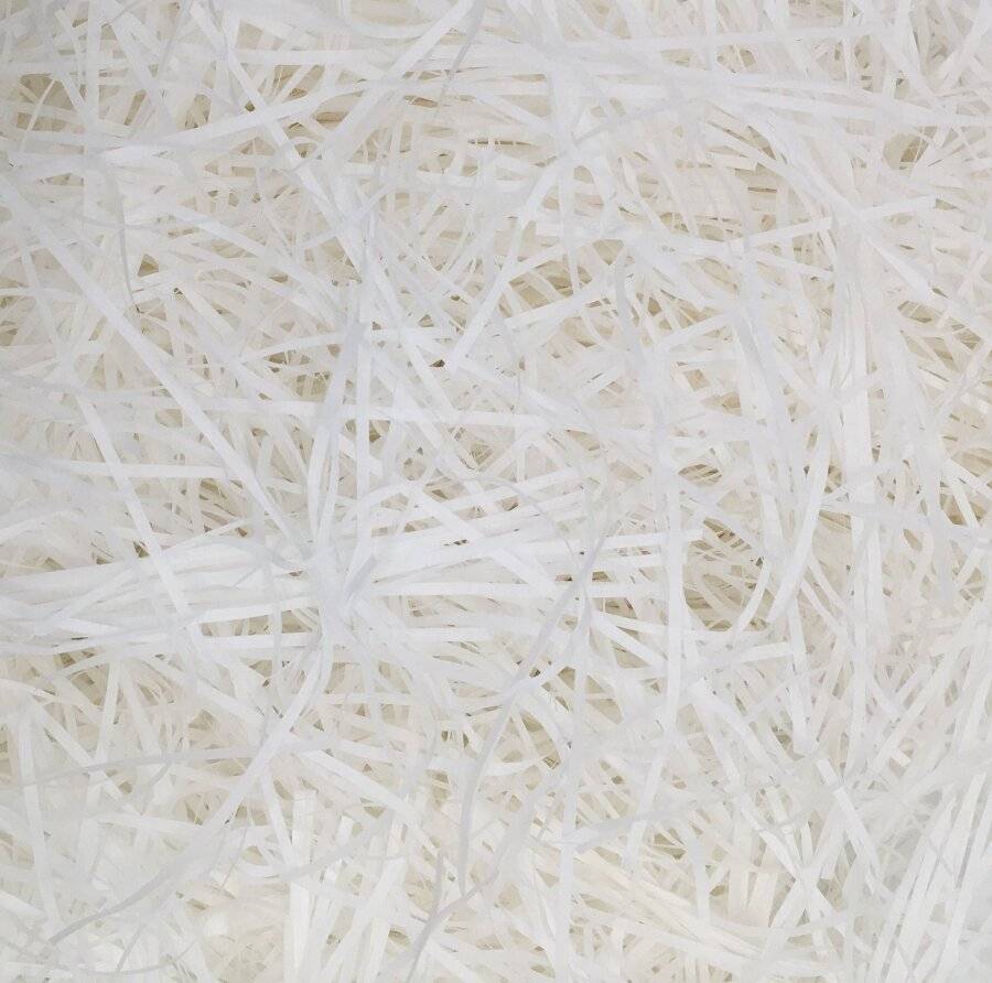 Woodluv Shredded Tissue Paper For Gift Boxes Filler, 500g, White