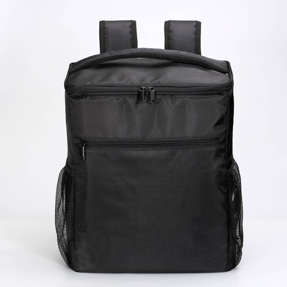 Woodluv Black Outdoor Cooler Unisex Backpack with PEVA Lining